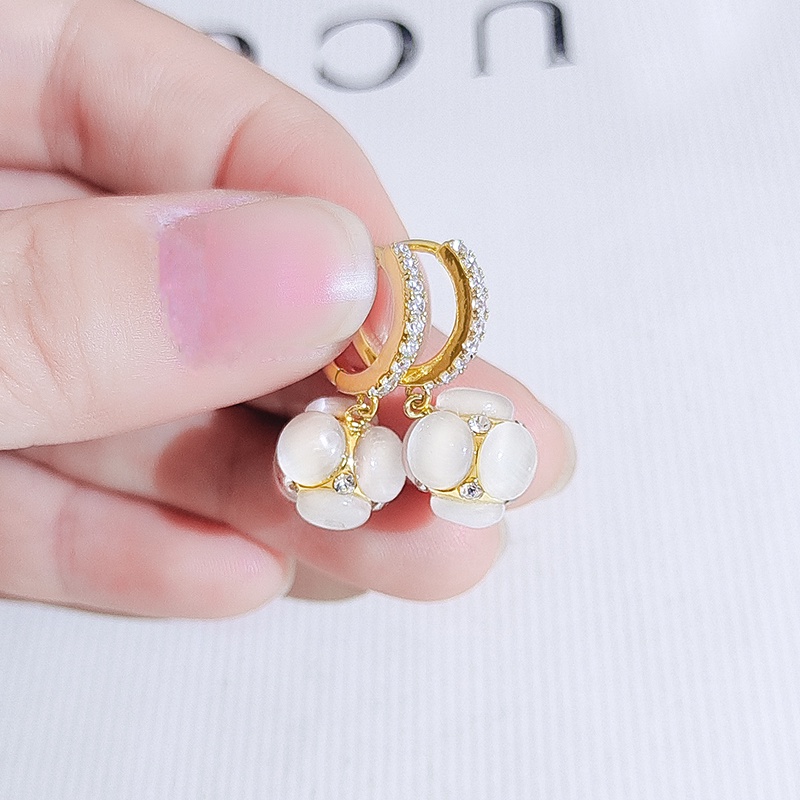 [Jiudolan] Khuyên Tai Đính Đá Opal Nhân Tạo Phong Cách Hàn Quốc Cao Cấp Tinh Tế Hợp Thời Trang Cho Nữ