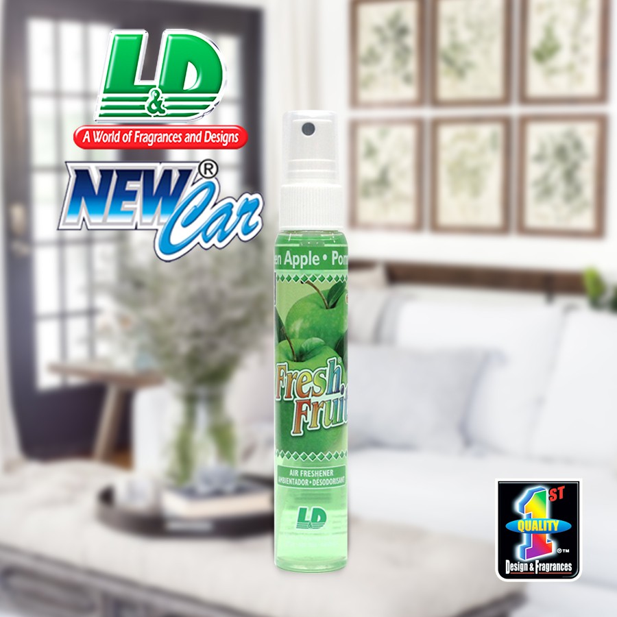 Nước Hoa Ô Tô Dạng Xịt L&amp;D Fresh Fruit Green Apple 60ml Nhập Khẩu Chính Hãng