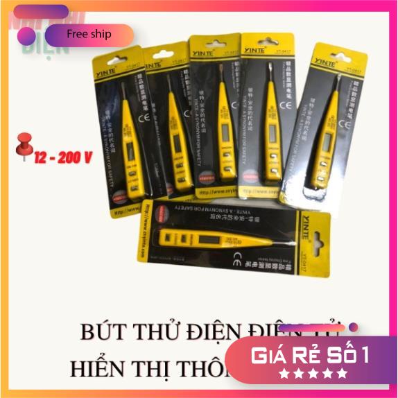 Bút thử điện điện tử hiển thị thông số LED YINTE - Không dùng pin - Tiêu chuẩn Hoa Kỳ - 12-250V - Nhinhi dientu