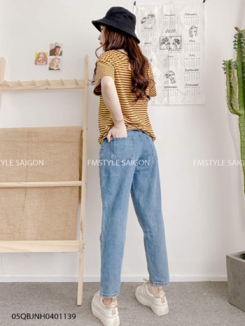 Quần baggy jean hoa cúc mã 011, hình thật 100%