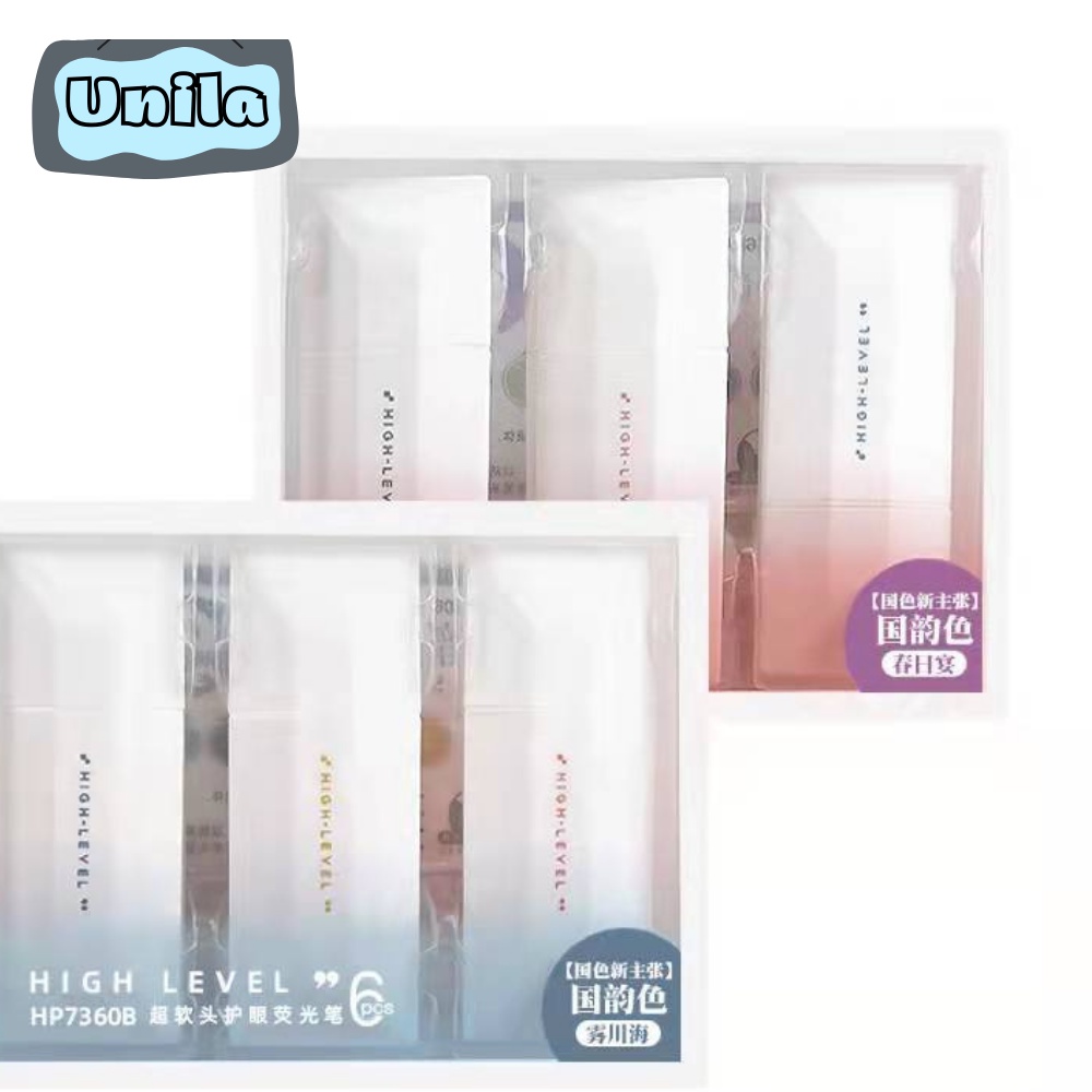 Bút dạ quang highlight dễ thương UNILA bút đánh dấu nhớ dòng cute nhiều màu marker sáng tạo trang trí sổ vở cho học sinh