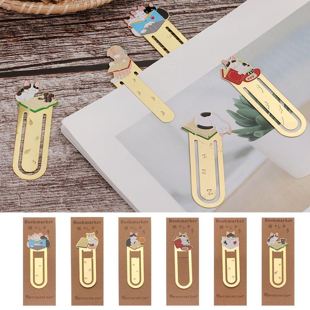 LEISURE Thẻ Đánh Dấu Trang Sách Mạ Vàng Bằng Kim Loại
