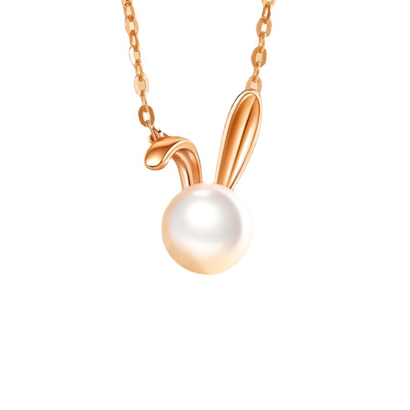 Vòng cổ Mặt Hình Thỏ Đính Ngọc Trai Dễ Thương