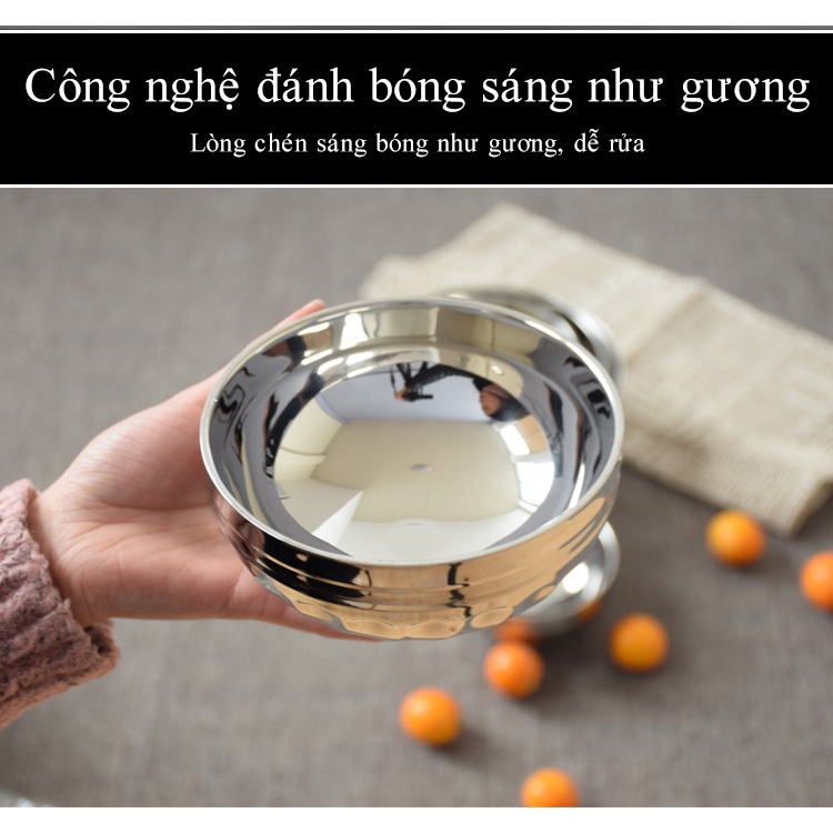 Bát inox hai lớp cách nhiệt chống bỏng chén canh cho trẻ em