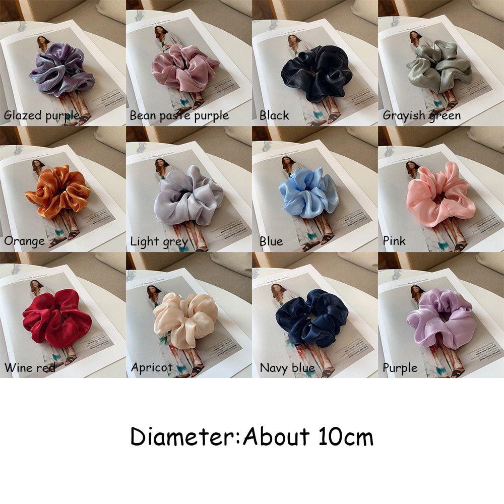 ZAIJIE24 Dây Buộc Tóc Đuôi Ngựa Bằng Lụa Satin Co Giãn Cho Nữ