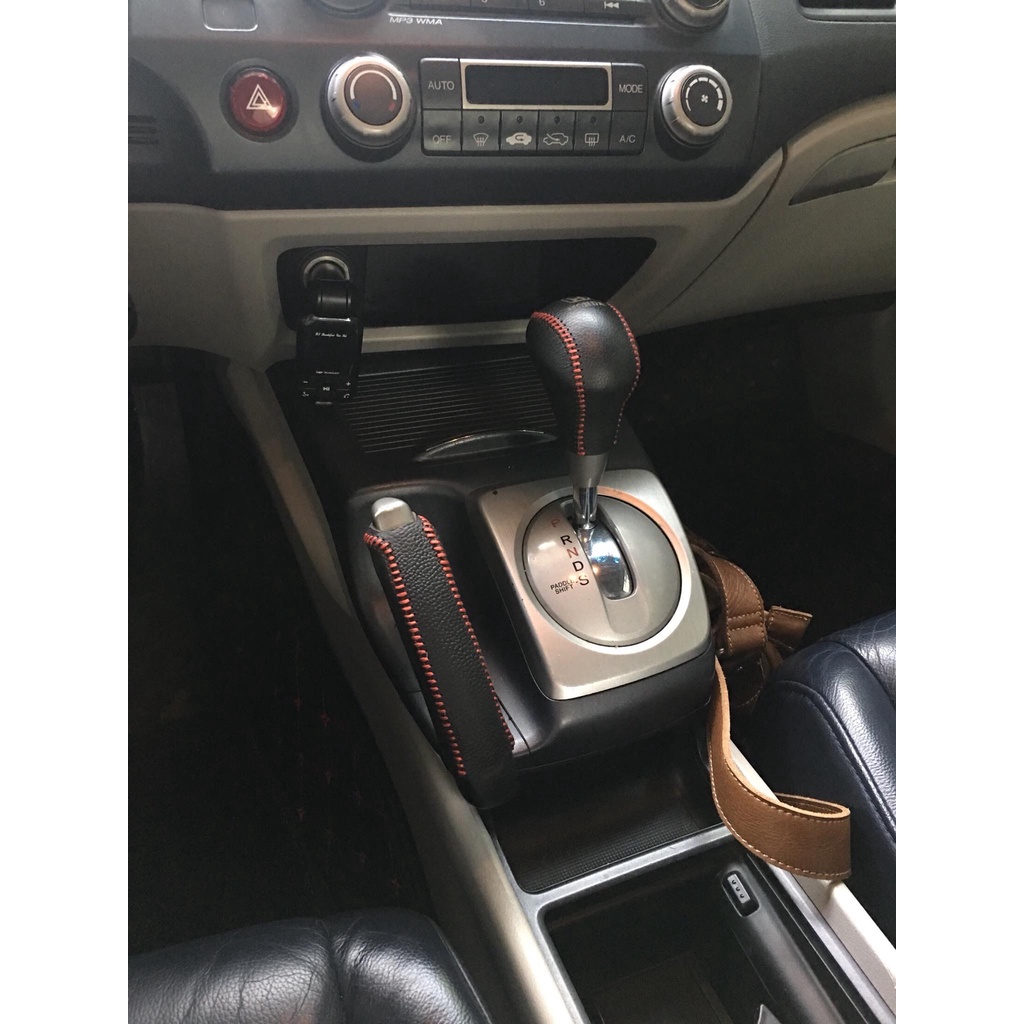 Bọc cần số ô tô Honda Civic da bò 100% HandMade