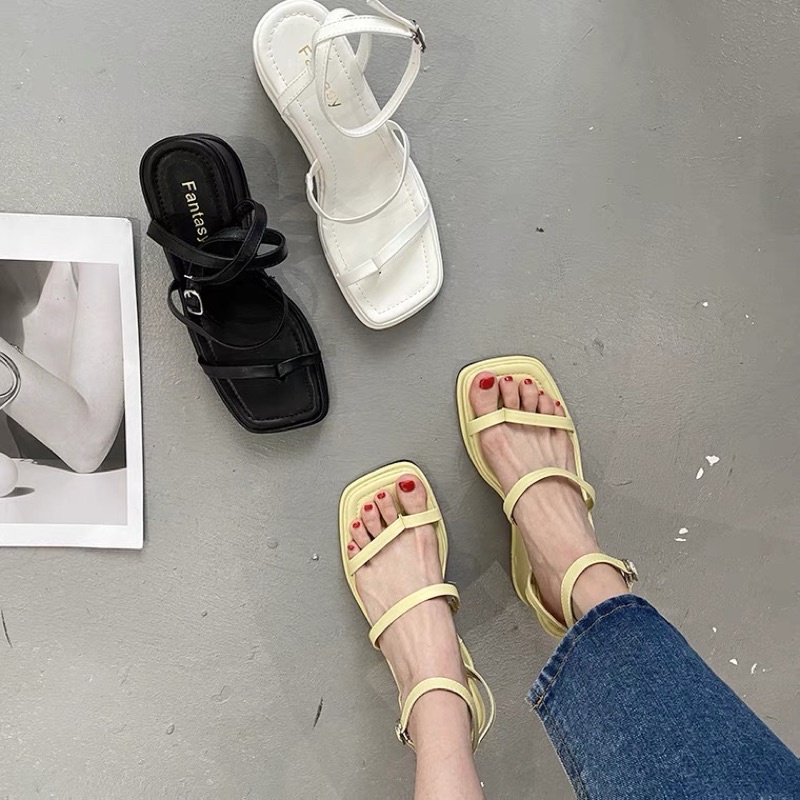 (SẴN VÀNG 36) Sandal Xăng Đan Sợi Mảnh đế cao 5CM Thanh Lịch