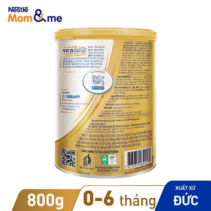 Sữa nan supreme pro 1(800g)mẫu mới date mới nhất