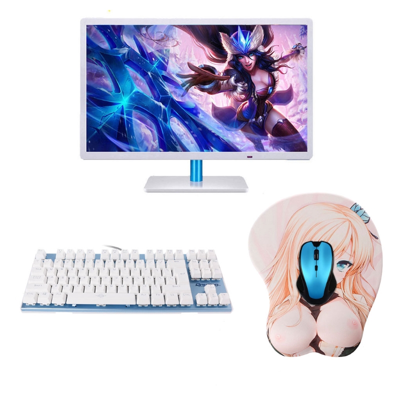 Đệm lót chuột bằng silicon có đệm đỡ cổ tay họa tiết nhân vật hoạt hình 3D