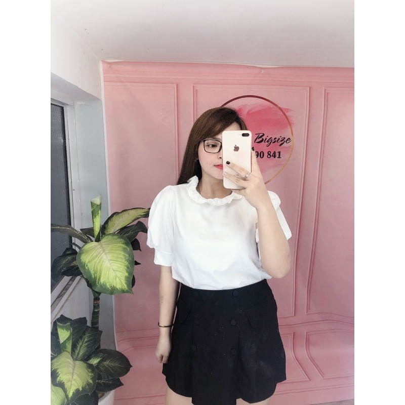 Set bigisze ❤️ HÌNH THẬT ❤️ QUẦN VÁY NÚT +ÁO TIỂU THƯ   60-90kg (kèm hình thật )