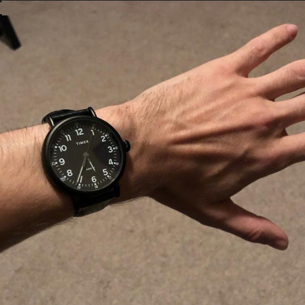 Đồng hồ Nam Timex dây da màu đen Timex Standard TW2T91000 - 43mm