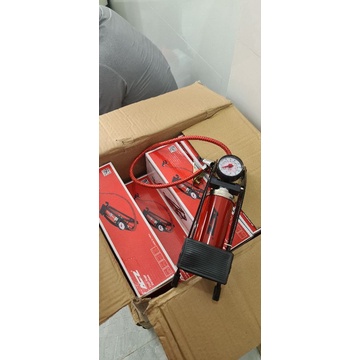 Bơm đạp xe máy xe đạp ACZ 1 ống lớn màu đỏ công suất 7kg/cm3 bảo hành 3 tháng.