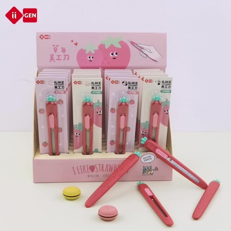 Dao Rọc Giấy IIGEN Hình Dâu Tây, Cà Rốt, Hoạt Hình Dễ Thương