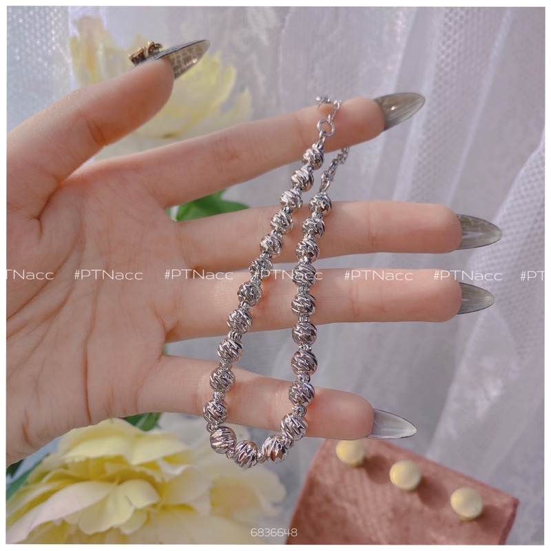 Lắc tay bi xi bạch kim đơn giản, hàng loại 1 nặng tay bóng đẹp .PTNACC.