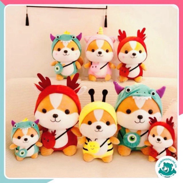 khongtuquynh72 Gấu Bông Chó Shiba Cosplay mềm mịn size nhỏ 25 cm. Hàng cao cấp cho trẻ nhỏ. vb14s