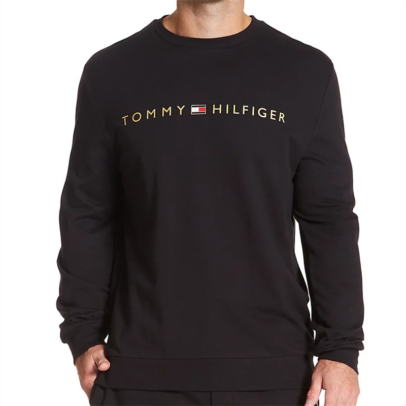 Áo Thun Nam Dài Tay Cổ Điển In Chữ Tommy
