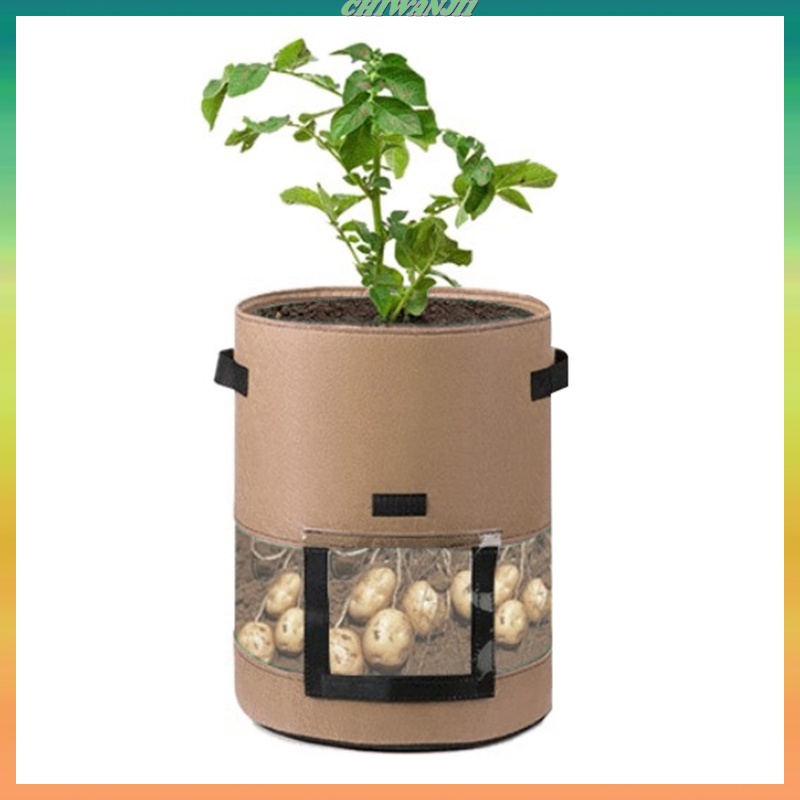 [CHIWANJI1]Vegetable Potato Grow Bag Planter Pot 360 Window Non Woven