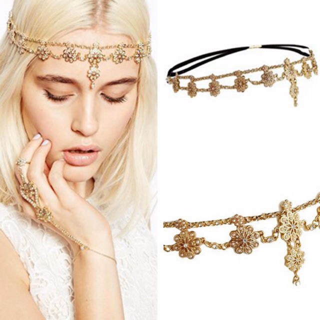 Bờm tóc bohemian - Vòng đội đầu head chain boho style