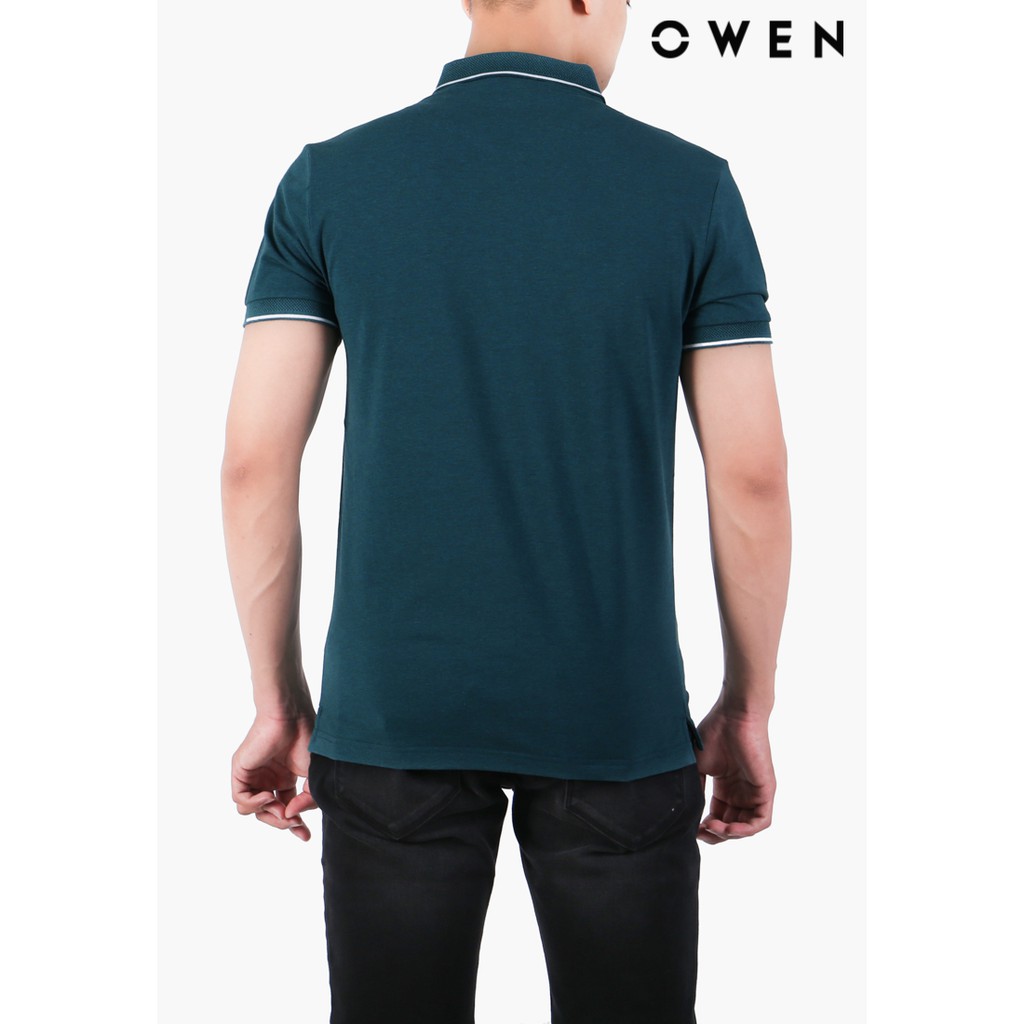 Áo polo ngắn tay OWEN Bodyfit màu xanh - APV21881 | BigBuy360 - bigbuy360.vn