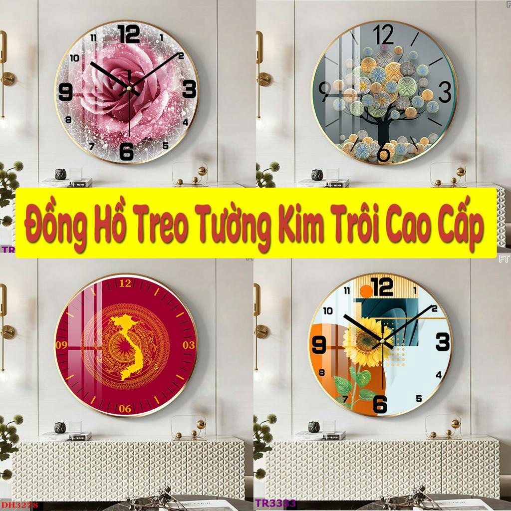 Đồng Hồ Treo Tường Kim Trôi Cao Cấp, Đồng Hồ Decor treo tường - Bảo hành 12 tháng
