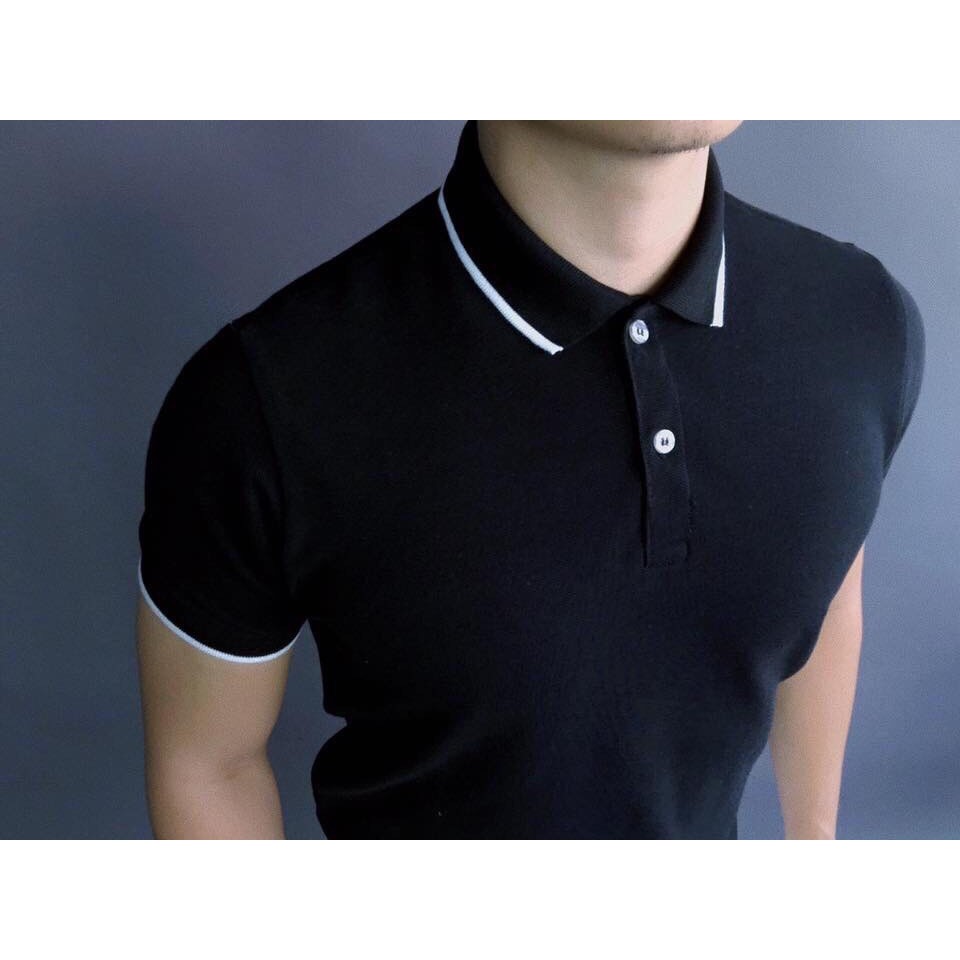 {CHẤT ĐẸP}Áo phông nam ngắn tay cổ bẻ màu đen chất áo TCcá sấu loại 1 co dãn 4 chiều - AP003 | BigBuy360 - bigbuy360.vn