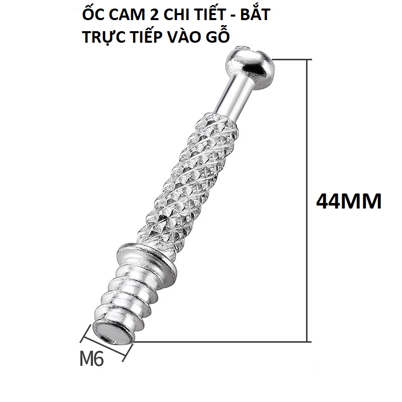 Ốc Cam Liên Kết Gỗ Thân Thép Trắng, Chốt Đỡ Kệ Cài Âm Chốt Hãm Đợt Loại Dài 2 Chi Tiết Và 3 Chi Tiết Thành Phần BLUKA