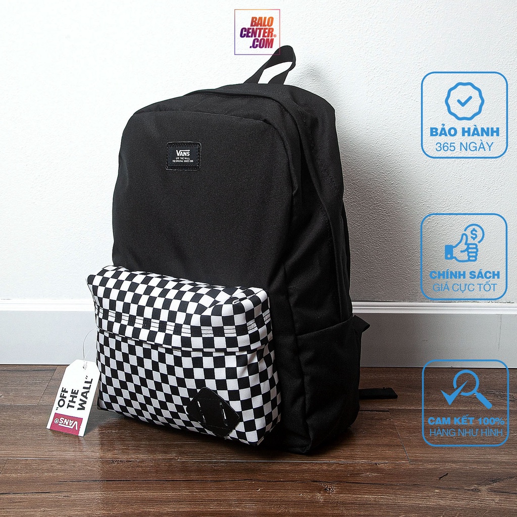 Balo Đi Học Nam Nữ Vans New Skool Hoạ Tiết Caro Cá Tính, Ngăn Chứa Rộng, Thích Hợp Đi Học Đi Chơi Du lịch 2-3 Ngày