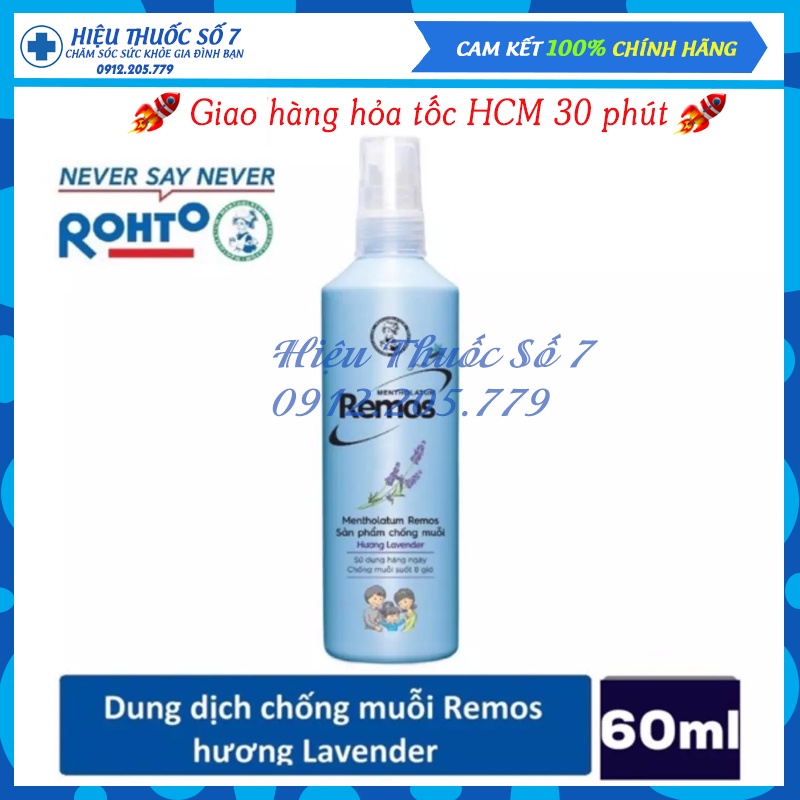 Xịt chống muỗi Remos Mentholatum chai 60ml - 150ml