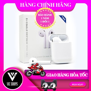 Tai nghe bluetooth chính hãng i12 không dây nhét tai phụ kiện tai nghe điện thoại ios và android