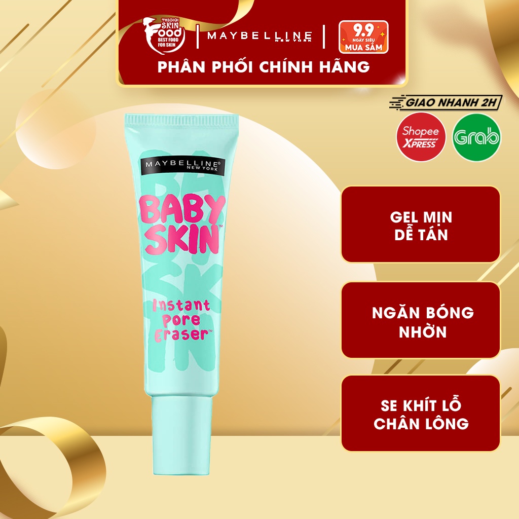 Kem Lót Làm Mịn Da, Che Khuyết Điểm, Se Khít Lỗ Chân Lông Maybelline Baby Skin Pore Eraser 22ml