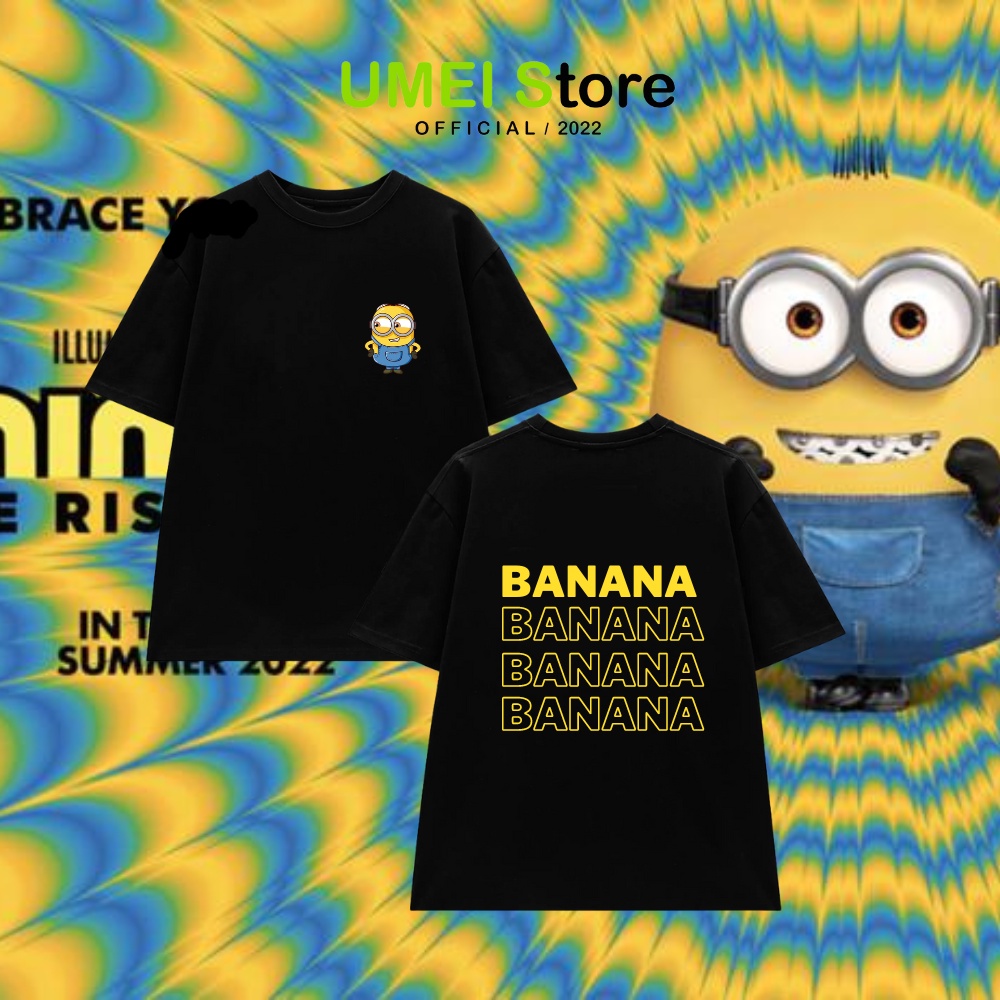 Áo phông in hình Minions, áo thun Minion dáng rộng tay lỡ in hai mặt chất liệu cotton thoáng mát thấm hút mồ hôi