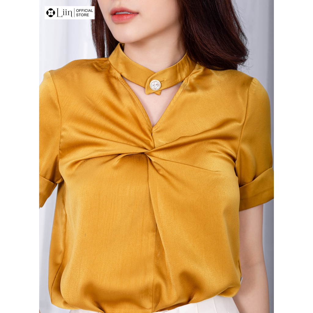 Áo kiểu nữ Lụa cách điệu cổ áo Cut-out phong cách trẻ trung, năng động Liin Clothing SM3528