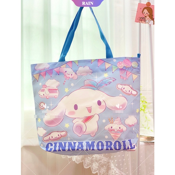 Túi Mua Sắm Tái Sử Dụng Nhiều Lần In Họa Tiết Hoạt Hình Sanrio Cinnamoroll Kuromi My Melody Cho Nữ