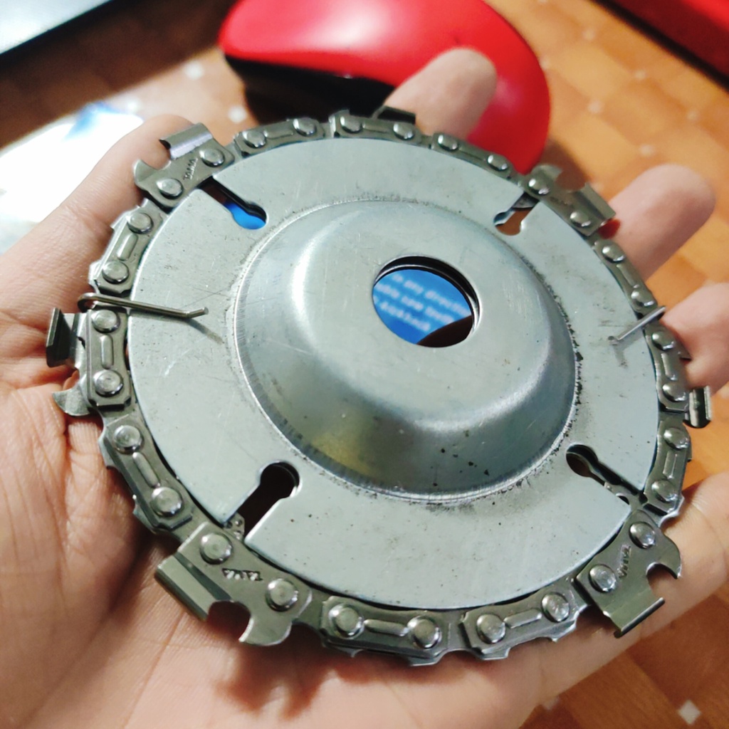Đĩa cưa xích, lưỡi cưa xích cắt gỗ, phay phá gỗ đa năng gắn máy mài 4 inch, 7 răng/22 răng