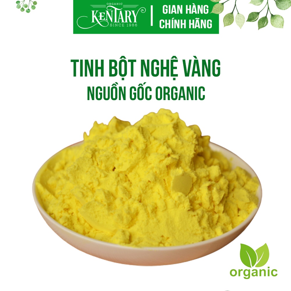 Tinh Bột nghệ Vàng Organic Kentary túi 100gr - Sấy Khô Tự Nhiên - Có Giấy Kiểm Định sấy