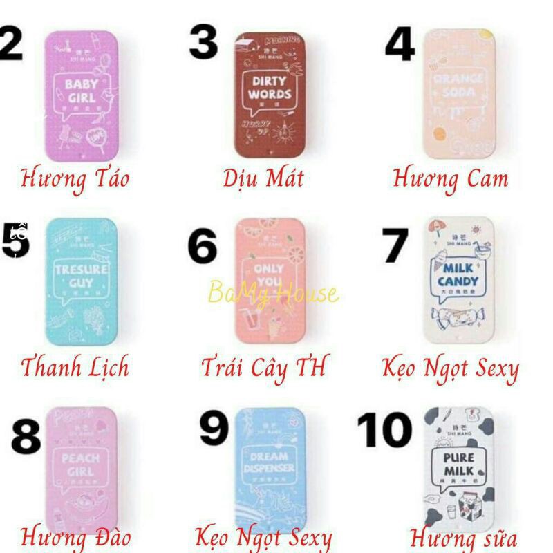 Nước hoa khô dang sáp ShiMang hàng nội địa Trung (10 mùi hương )