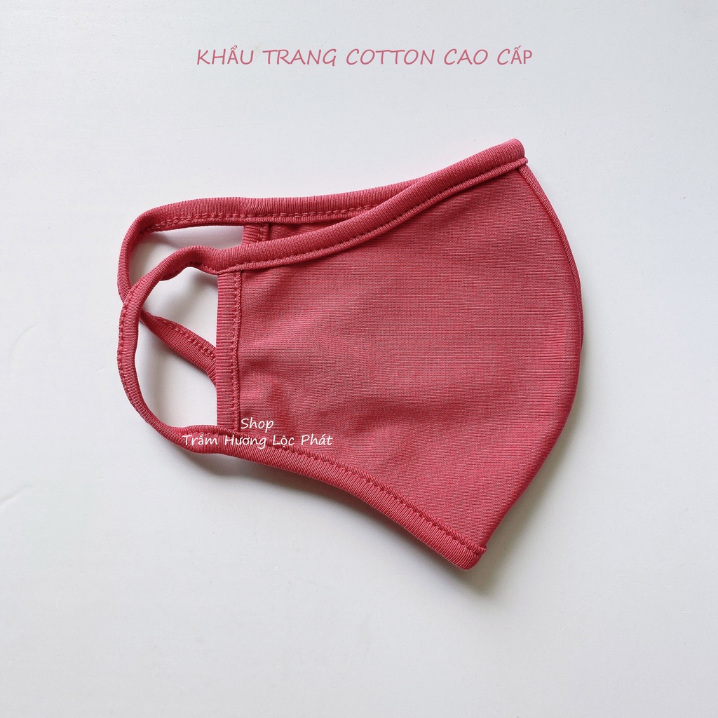 Khẩu Trang Vải Nam Nữ Màu Hồng Cotton Nhật Cao Cấp Chống Nắng Ngăn Tia UV Thoáng Mát Mềm Mại 1 Cái