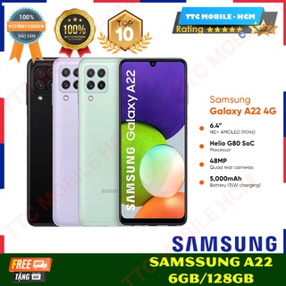Điện thoại Samsung Galaxy A22 6GB/128GB - Pin 5.000 mAH - Freeship | Hàng Chính Hãng - Nguyên Seal - TTC Mobile