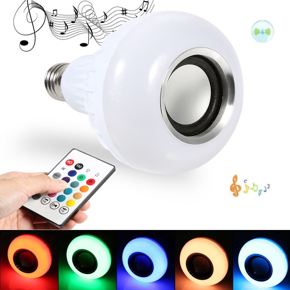 Đèn Ngủ RGB E27 Có Tích Hợp Loa Bluetooth Không Dây