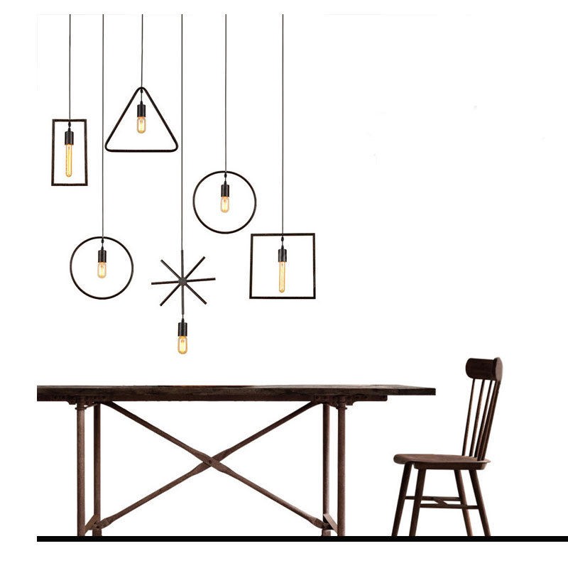 Bộ 5 Đèn trang trí hình học không gian TBD828 - Kiểu dáng hiện đại - Chưa bao gồm bóng - Bảo hành 12 tháng