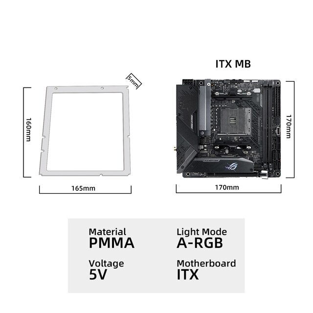 Khung led ARGB trang trí mainboard itx, matx, atx 5V 3pin