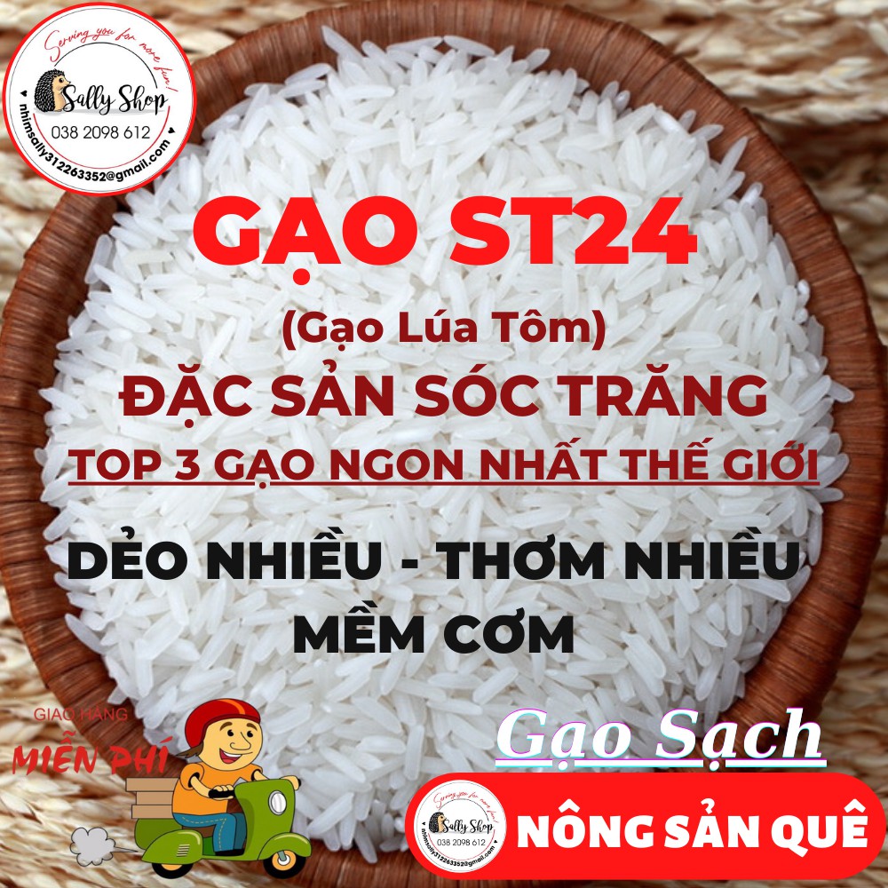 5kg Gạo Đặc Sản ST24 - Gạo Rất Dẻo Và Thơm / Cơm Rất Mềm - Nông Sản Quê