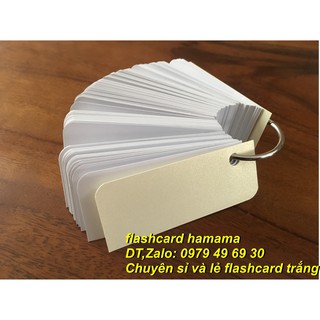 20 XẤP thẻ flashcard trắng SIÊU DÀY bo 2 góc +khoen +bìa cứng 3D