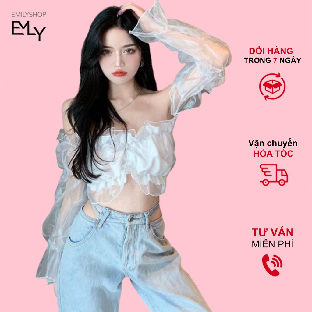 Áo sơ mi kiểu nữ Emilyshop ulzzang