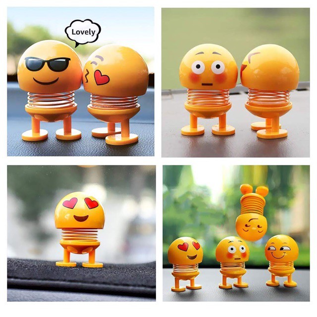 Búp bê biểu tượng cảm xúc lò xo nhún thú vị
