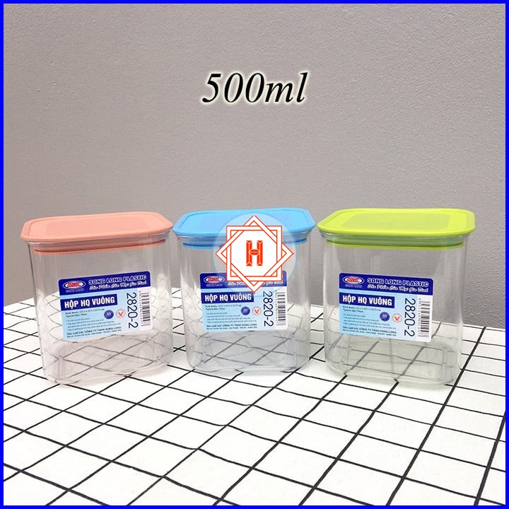 Song Long Plastic 2820 Bộ 3 hộp đựng thực phẩm vuông Nhựa cao cấp
