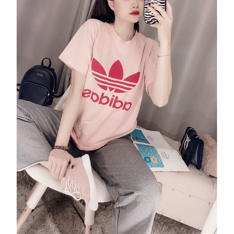 Áo phông Adidas hồng- Ảnh shop tự chụp 100%