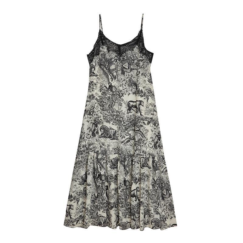 Đầm Hai Dây Cổ Chữ V Phong Cách Pháp Thời Trang Mùa Hè Mới 2022 Cho Nữ