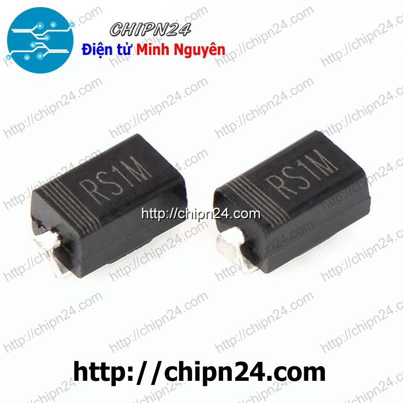[10 CON] Diode Dán RS1M SMA DO-214AC 1A 1000V (SMD Dán) (FR107)
