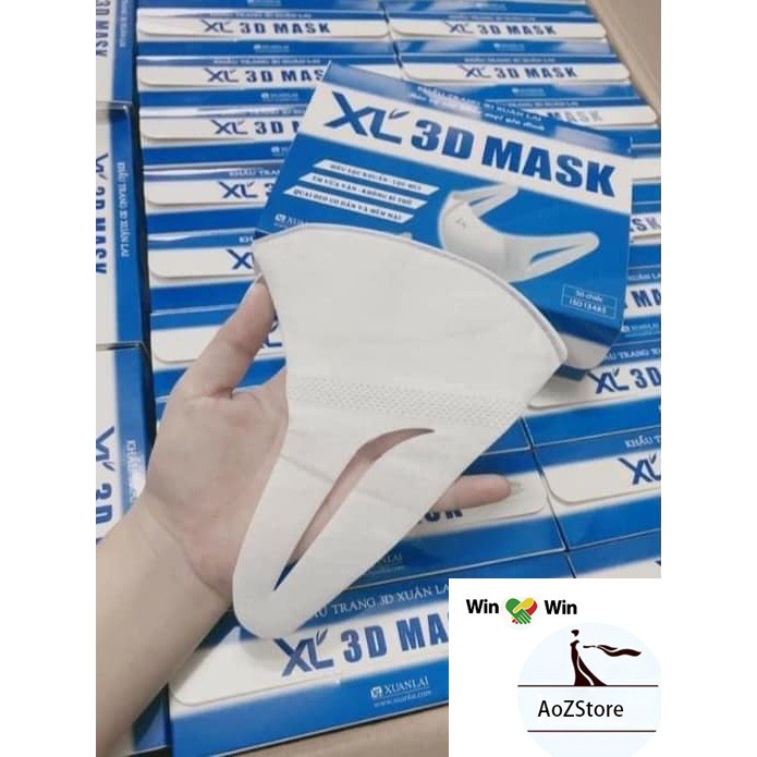 [Chính hãng] Khẩu trang 3D mask Xuân Lai công nghệ Nhật Bản hộp 50C chống bụi mịn PM2.5